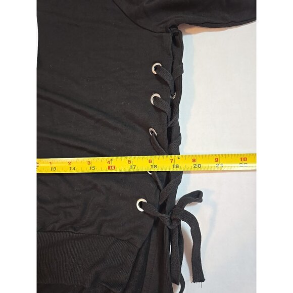 bobi zip front jacket Black Lace up sides Stretch Long Sleeve Size S New - Picture 16 of 16